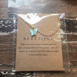 Butterfly baby blue necklace 3/$25